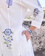 Safed Neel Kurta Set | Ivory White