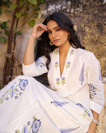 Safed Neel Kurta Set | Ivory White
