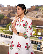 Gulnaar Kurta | Ivory Bloom | Placement Print
