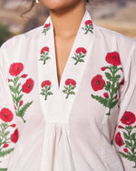 Gulnaar Kurta | Ivory Bloom | Placement Print