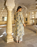 Aabha Co-ord Set | Ivory & Blue
