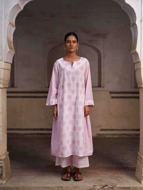 Gulnaar Kurta Set | Blush Pink