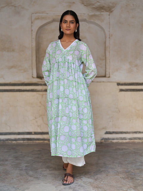 Gulnaar Kurta Set | Mint Green