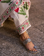 Gulrukh 3-Piece Suit | Placement Handblock Print | Poppy Butta