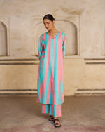 Gulrukh Kurta Set | Aqua Pink