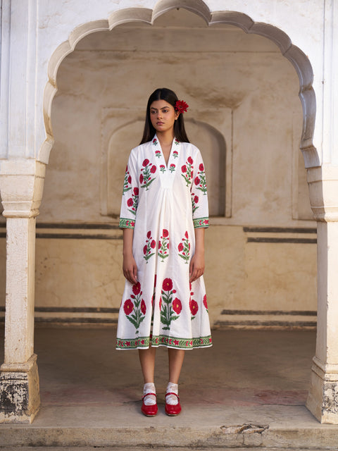 Mehrun Dress | Ivory White