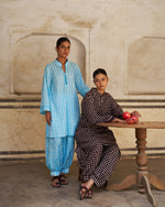Shabnam Co-ord Set | Sky Blue Chequered
