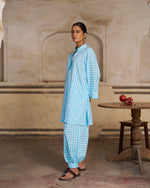 Shabnam Co-ord Set | Sky Blue Chequered