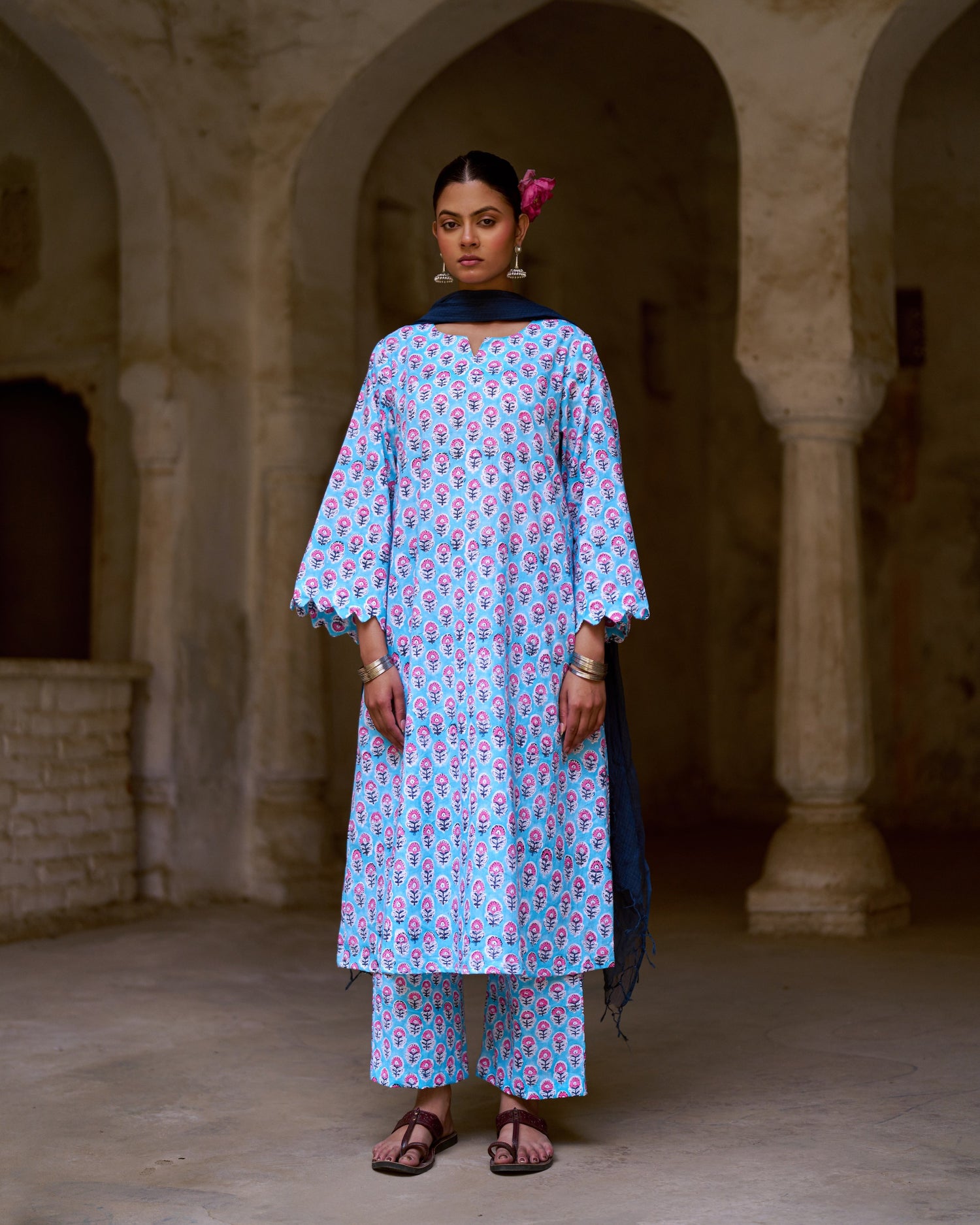 Parizad Kurta Set | Sky Blue
