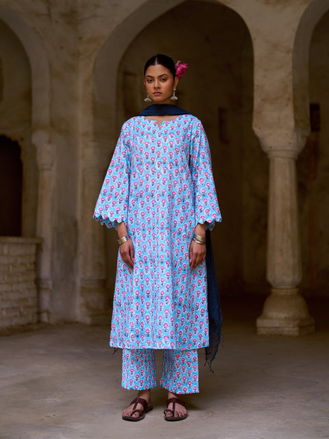Parizad Kurta Set | Sky Blue